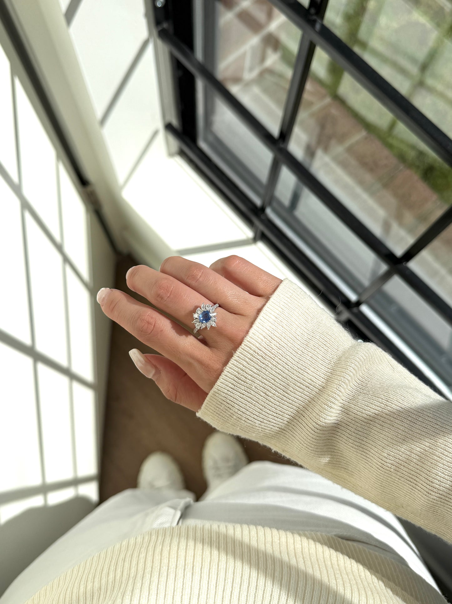 Natural Cornflower Blue Sapphire Ring Fantasilvia Jewelry