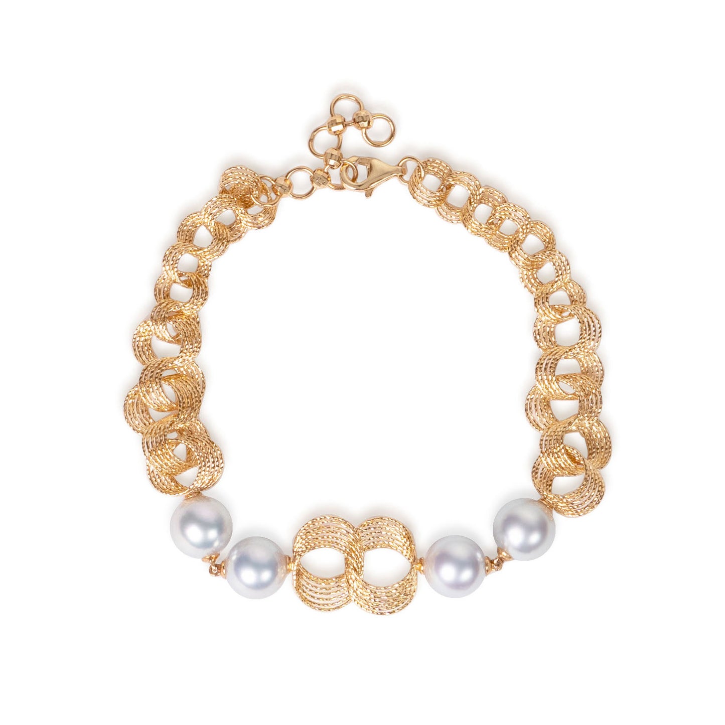 South Sea grey pearl and Italian gold bracelet by Fantasilvia Fine Jewelry.