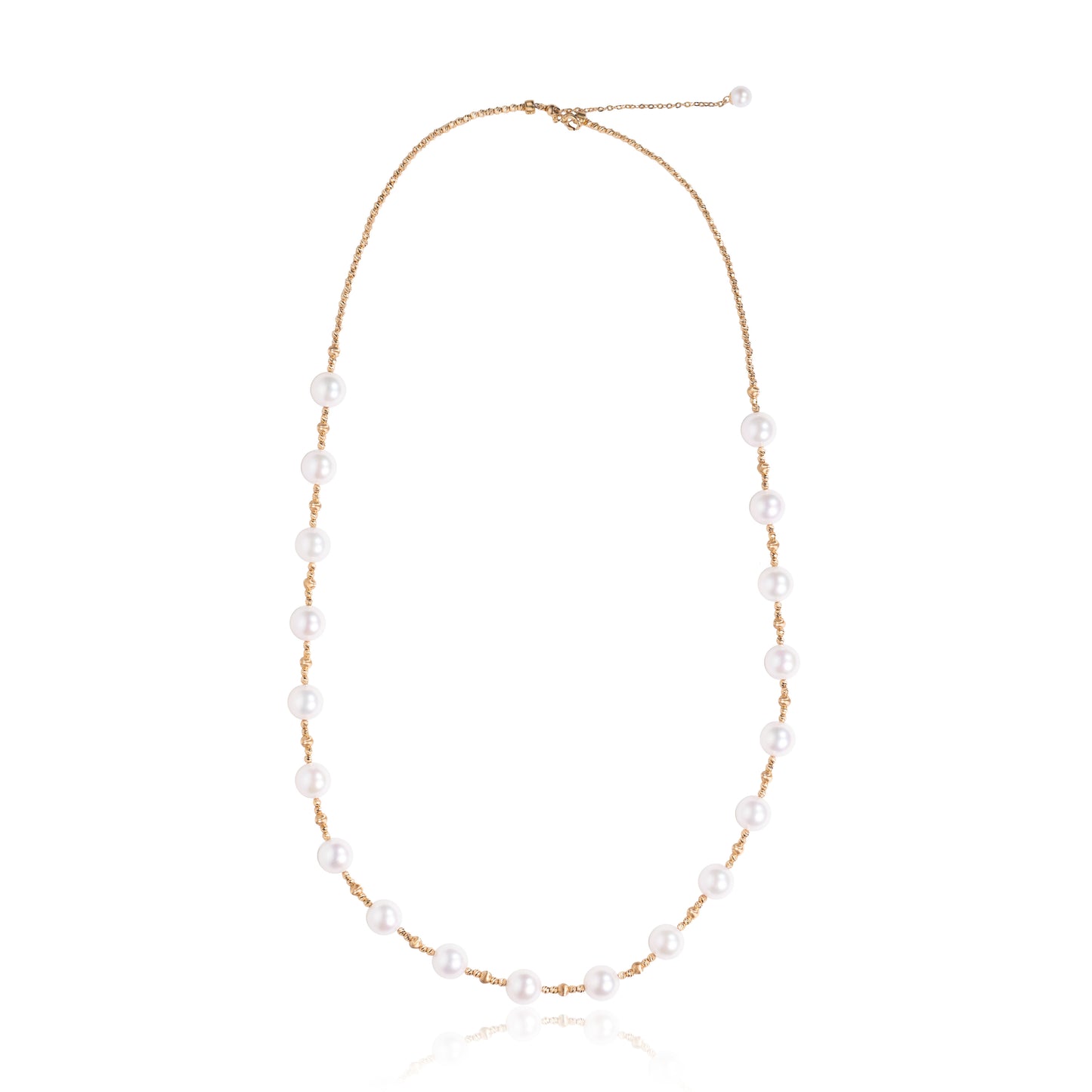 Akoya pearl link strand necklace by Fantasilvia Fine Jewelry.