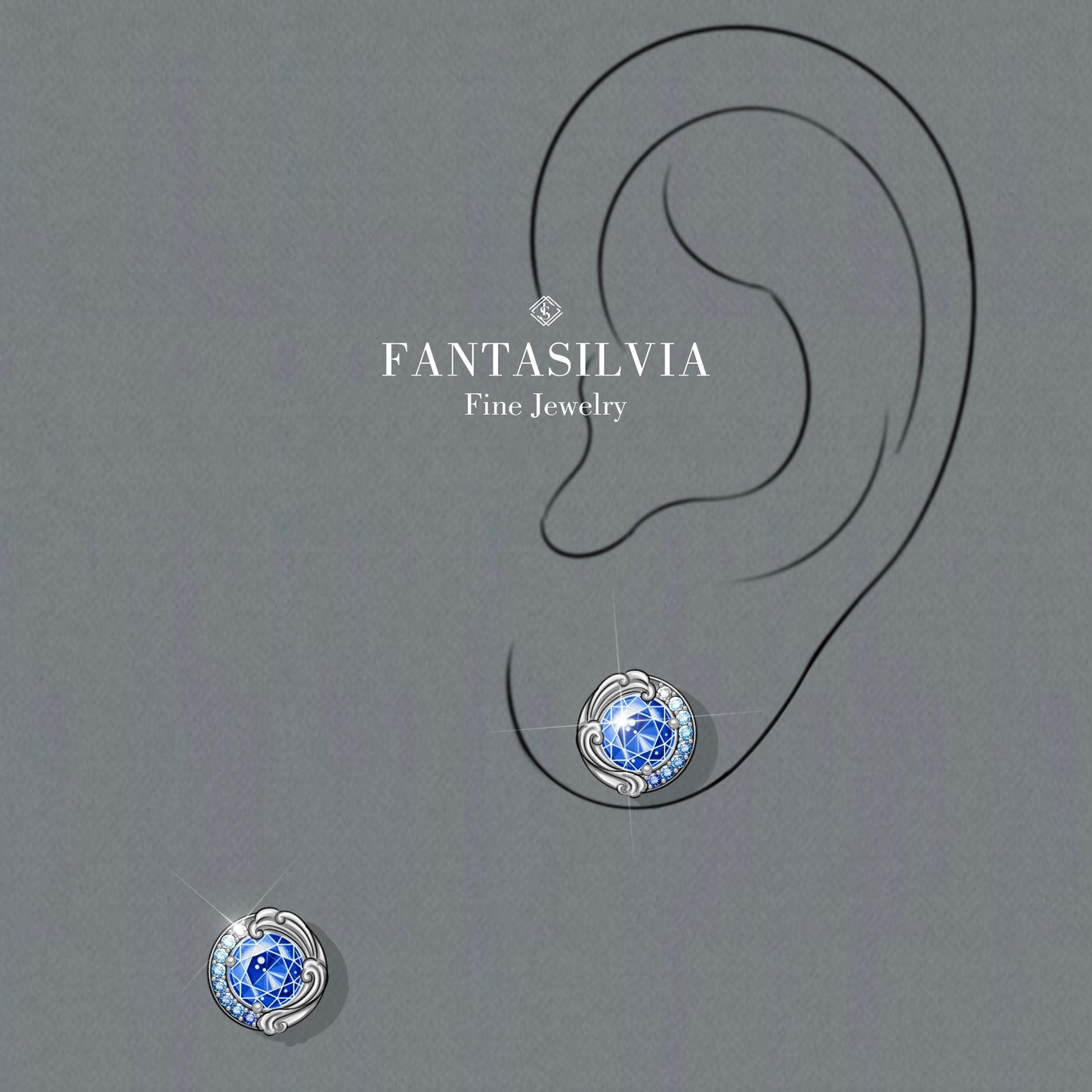 Le Grand Bleu Sapphire Stud Earrings
