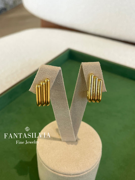 18K Note Stud Earrings