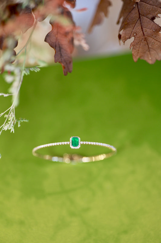 18K Emerald & Diamond Serenity Bracelet