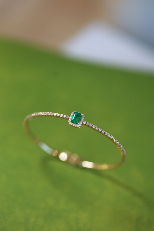 18K Emerald & Diamond Serenity Bracelet