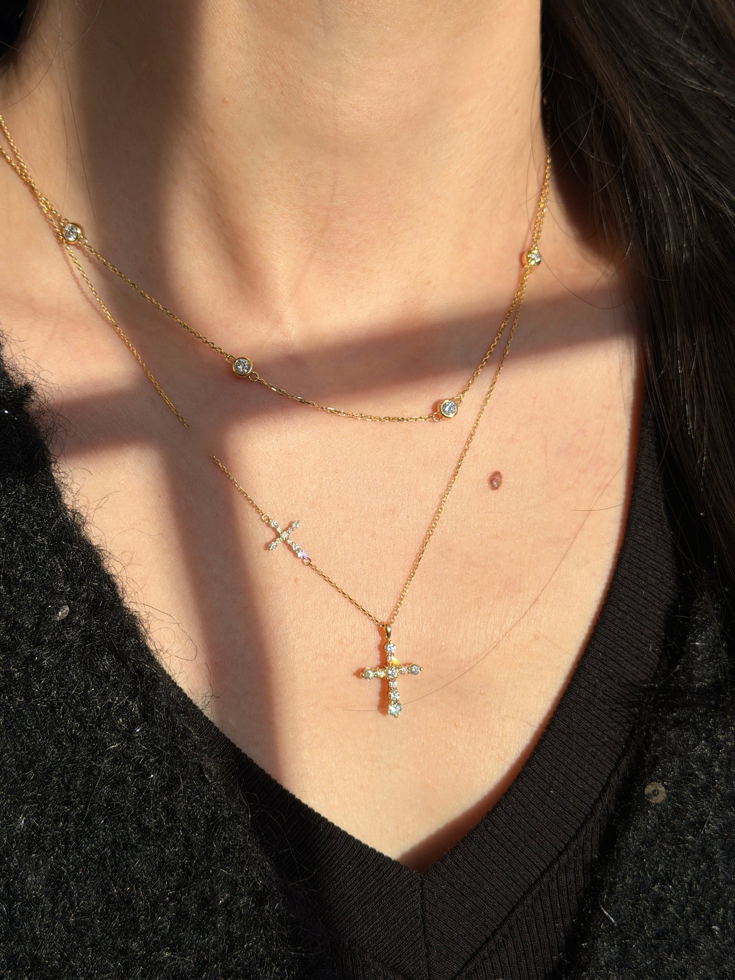 Double Cross Necklace