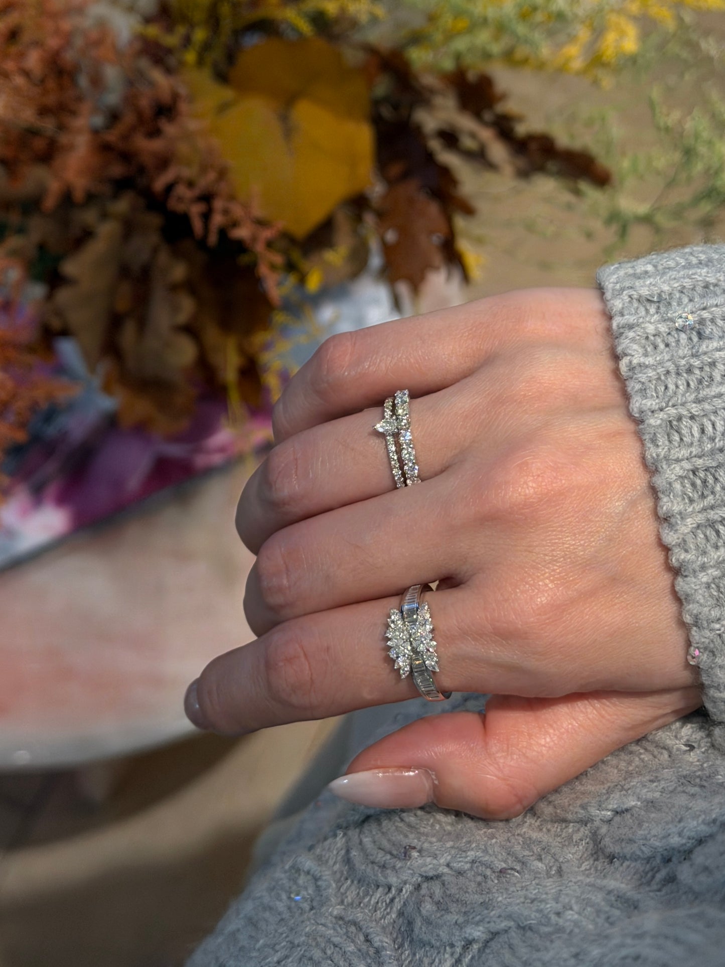 Bague en diamant marquise