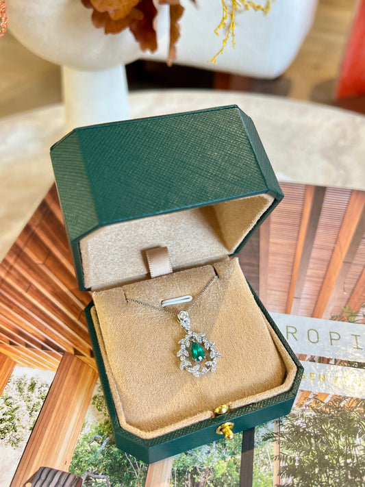 18K Emerald& Diamond Garland Necklace