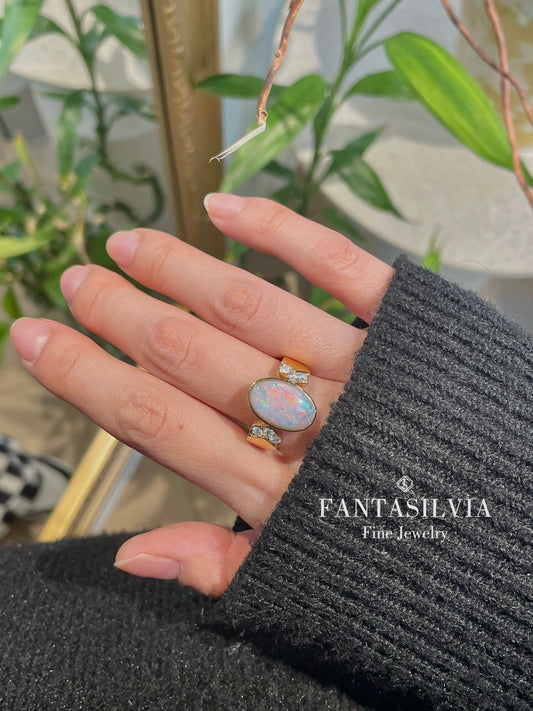 18K Opal Victory Ring