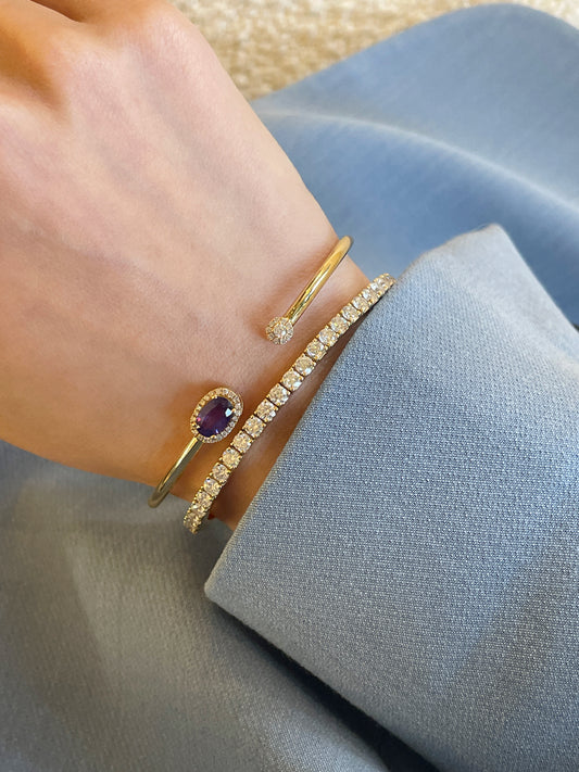 Natural Color-Changing Sapphire Bracelet