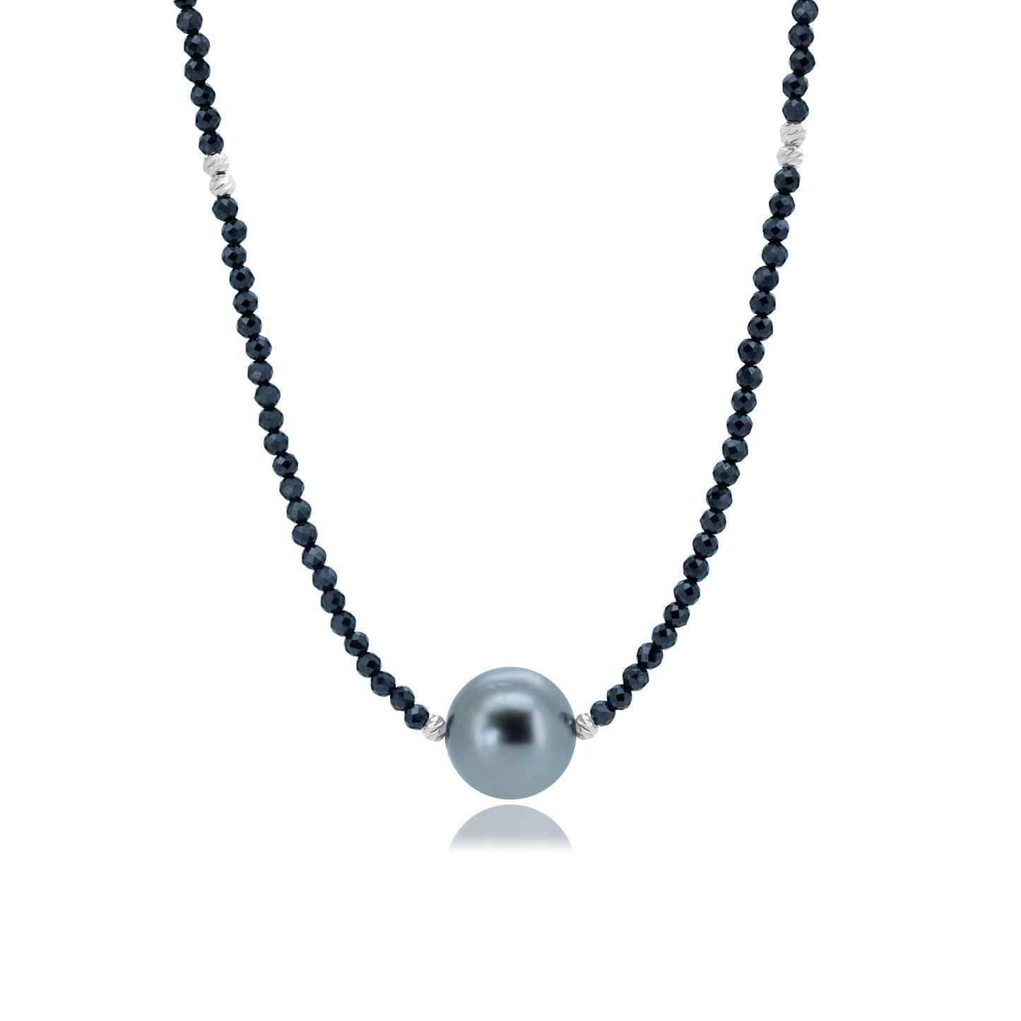 Tahitian Pearl Spinel Necklace Fantasilvia Jewelry