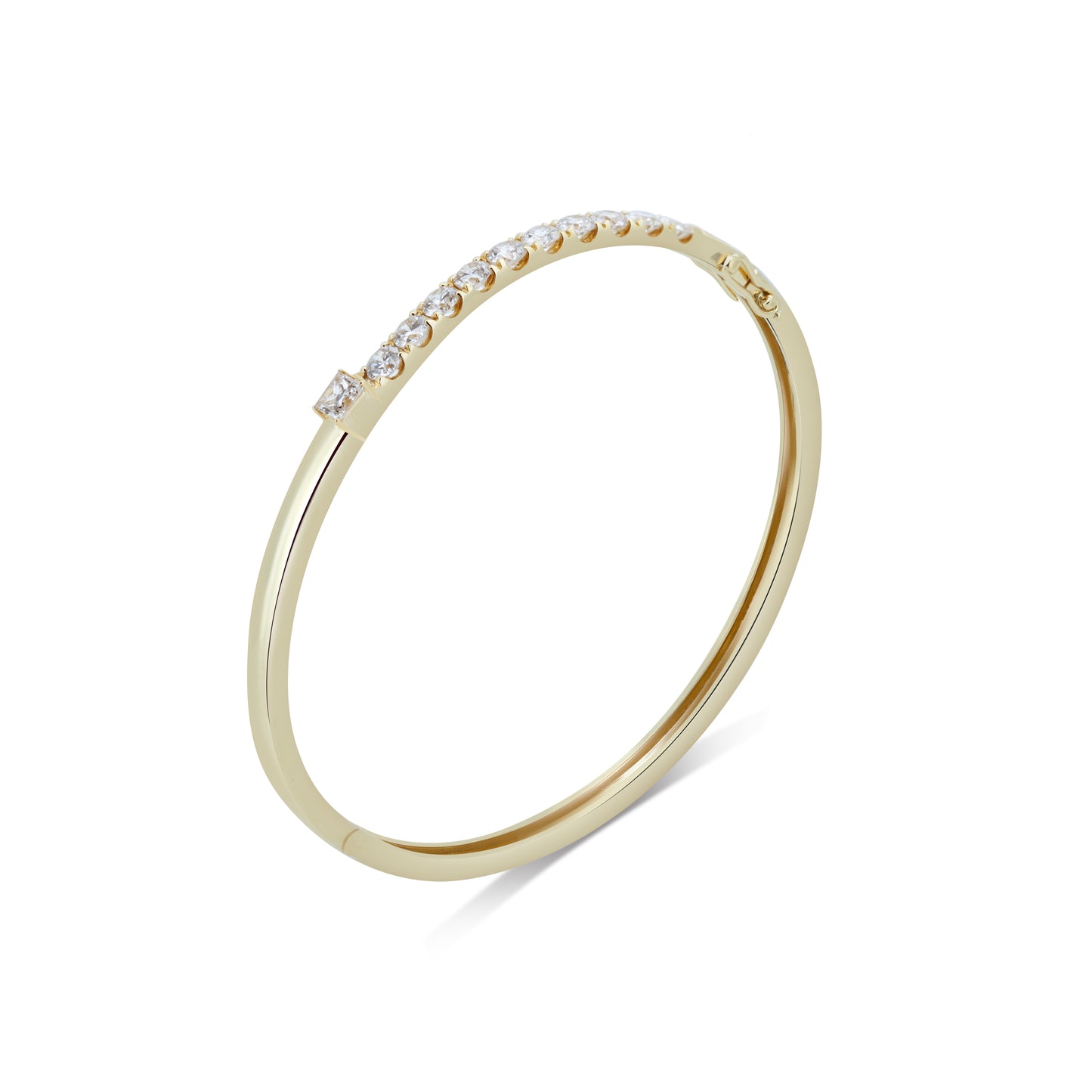 18K Half-Eternity Diamond Bangle