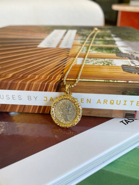 18K Yellow Gold With Parthian Empire Ancient Coin Pendant