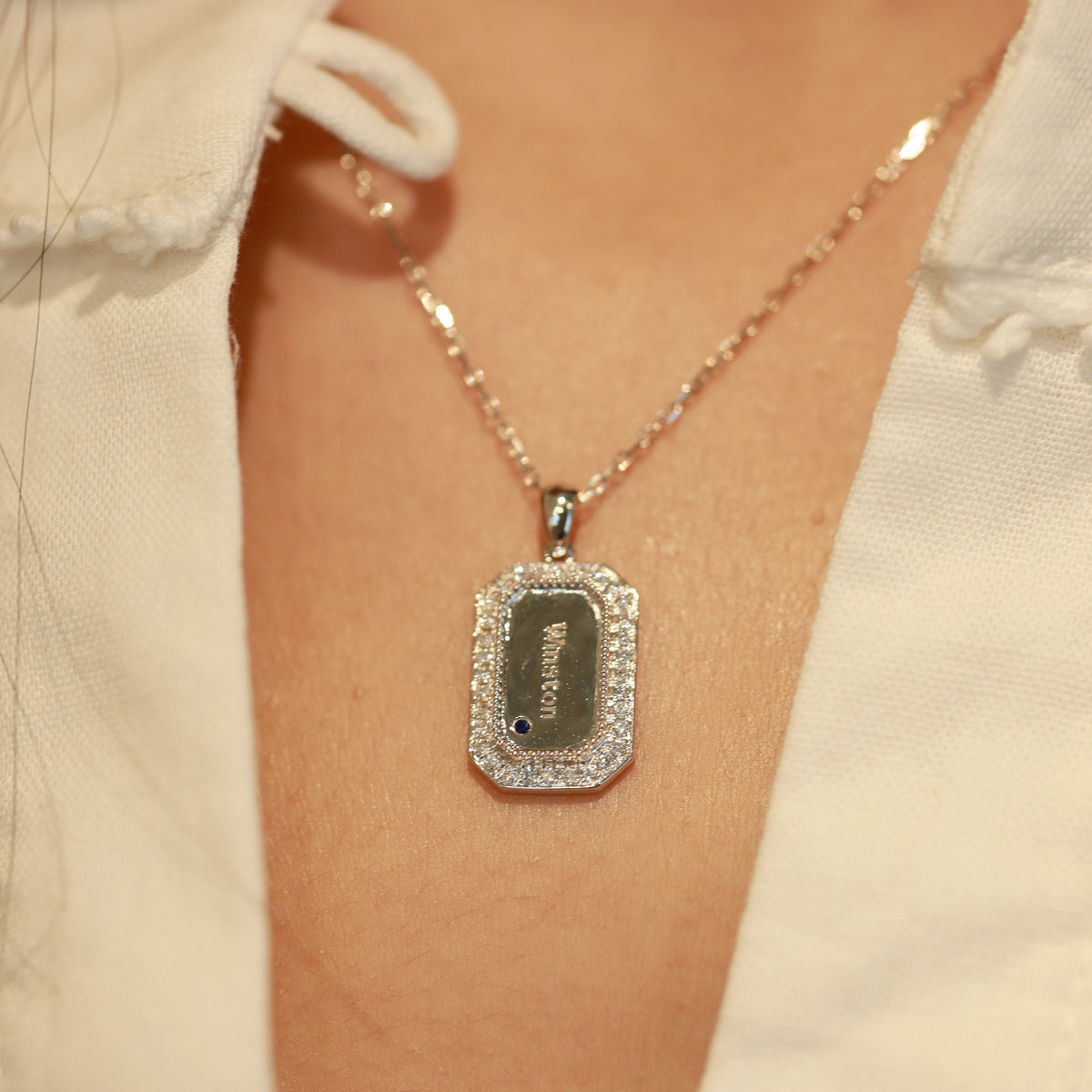 18K Tiny Steps Signet Pendant Fantasilvia Jewelry
