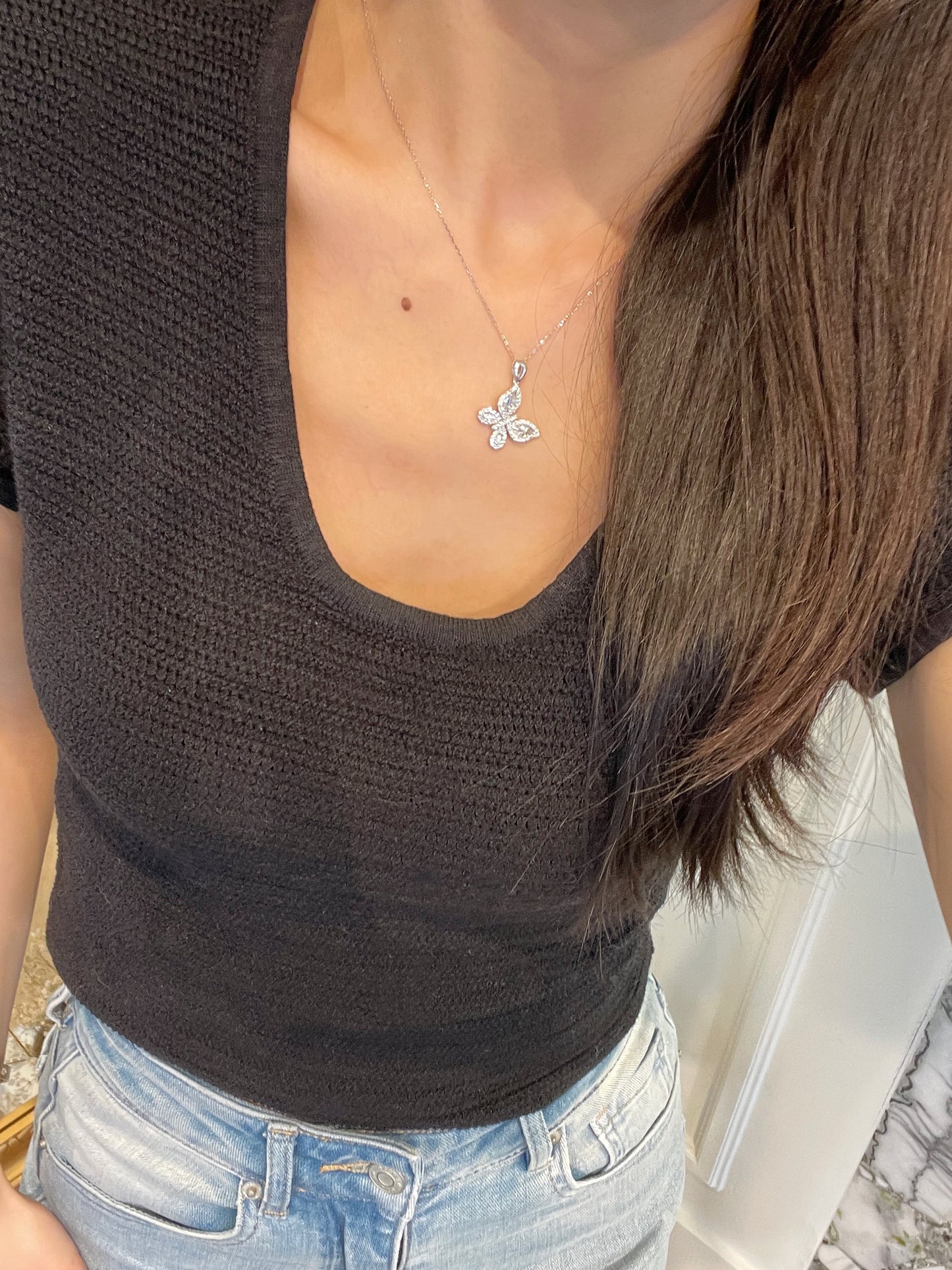 18K Diamond Butterfly Necklace