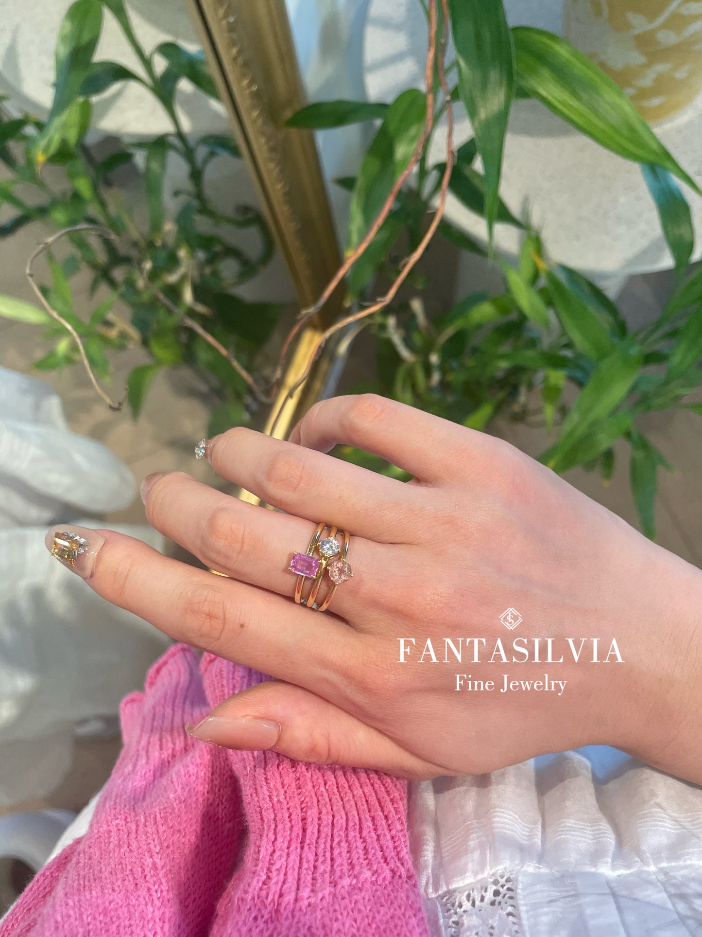 18K Pink Tranquility Triple Band Ring