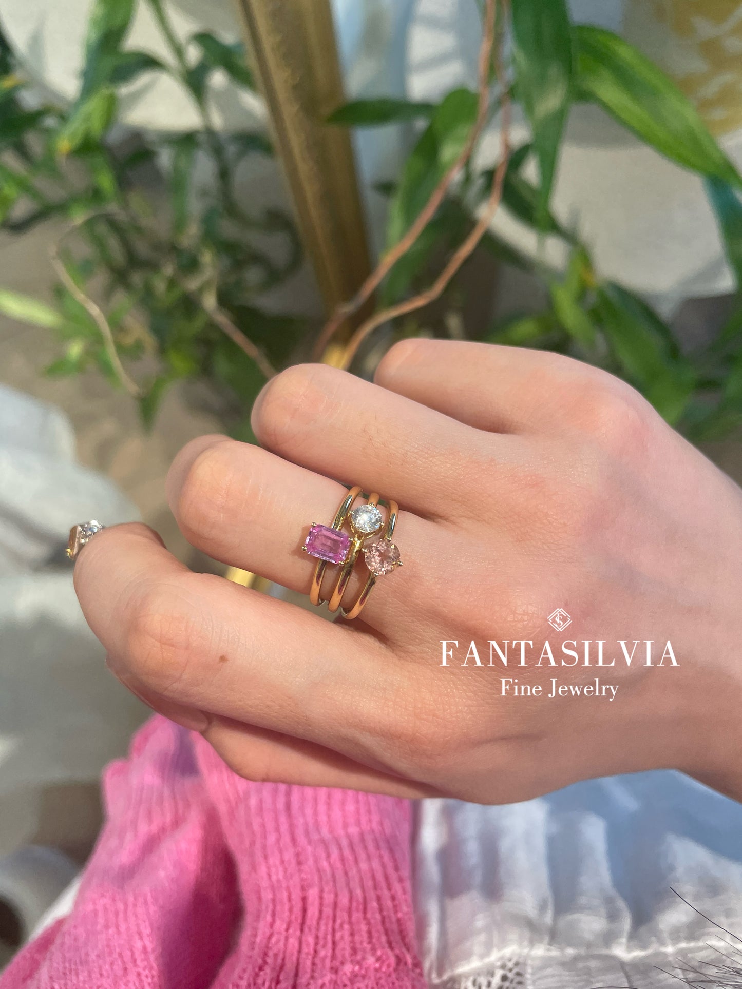 18K Pink Tranquility Triple Band Ring