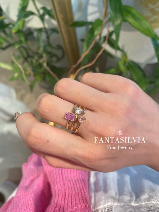 18K Pink Tranquility Triple Band Ring
