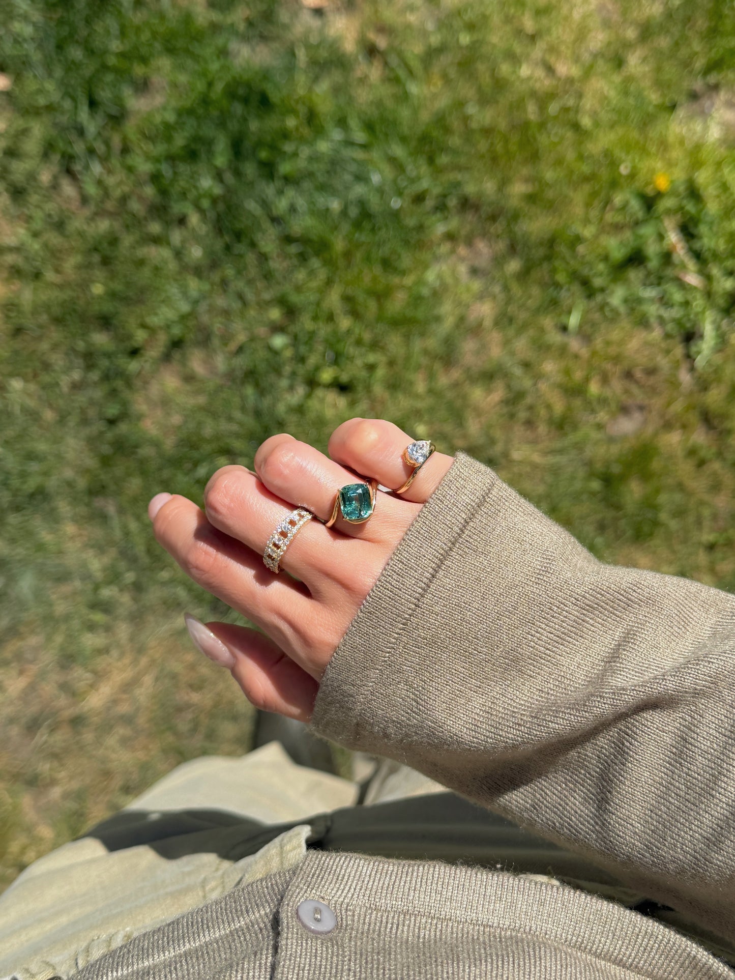 Afghan Lagoon Tourmaline Bypass Ring
