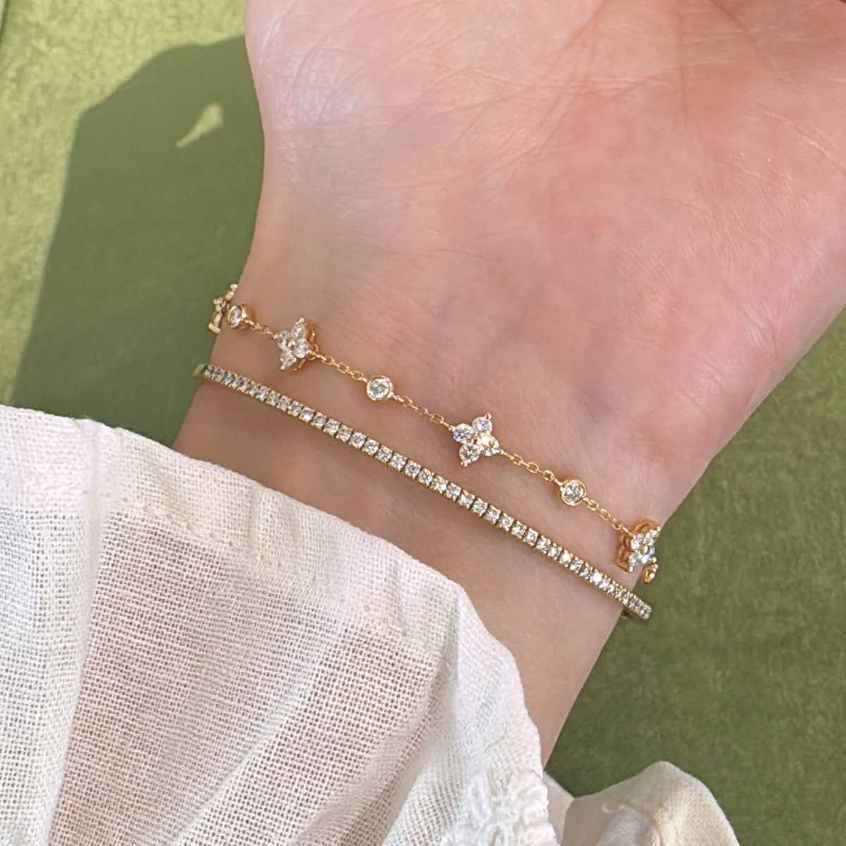 Clover Diamond Bracelet Fantasilvia Jewelry