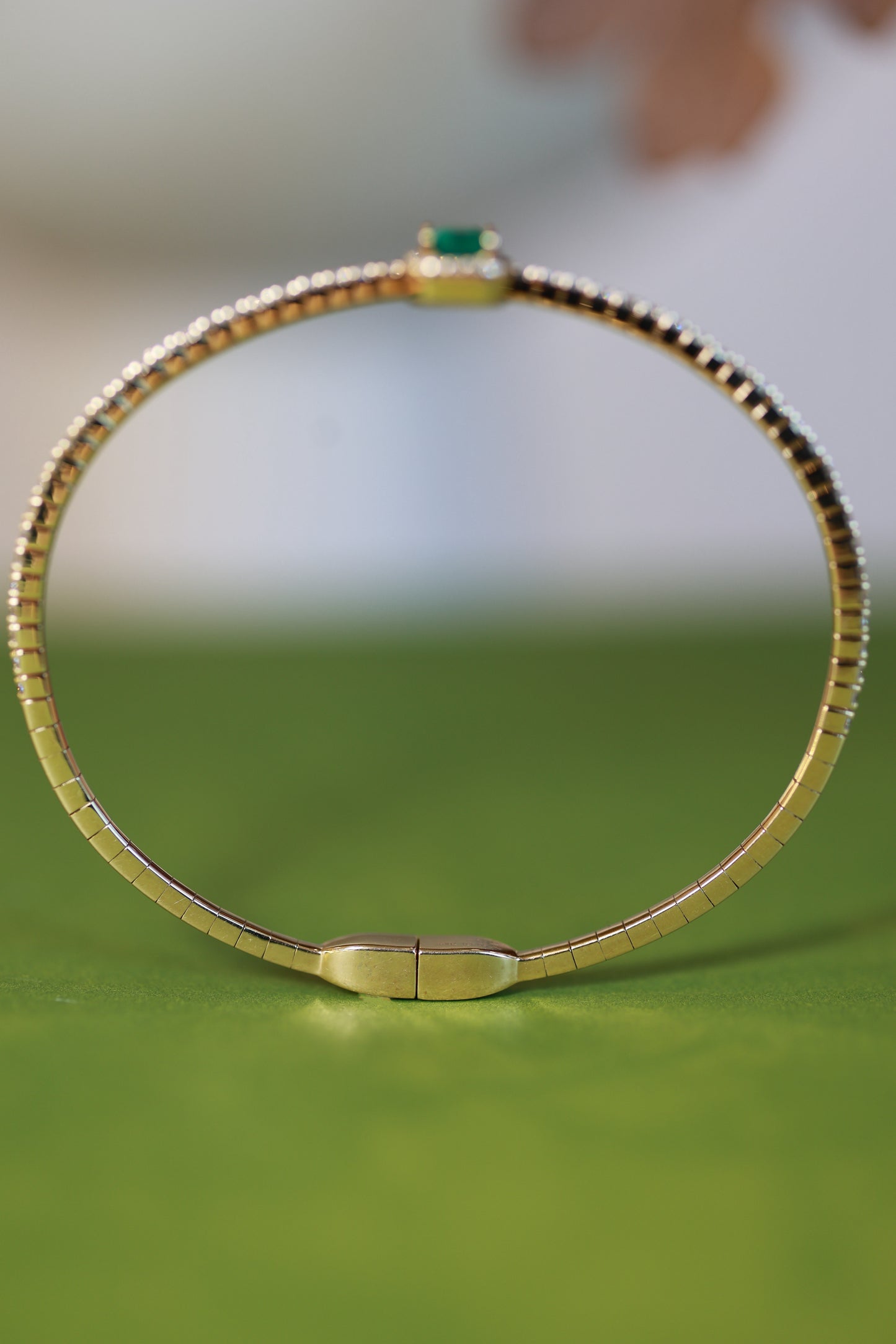 Emerald & Diamond Serenity Bangle