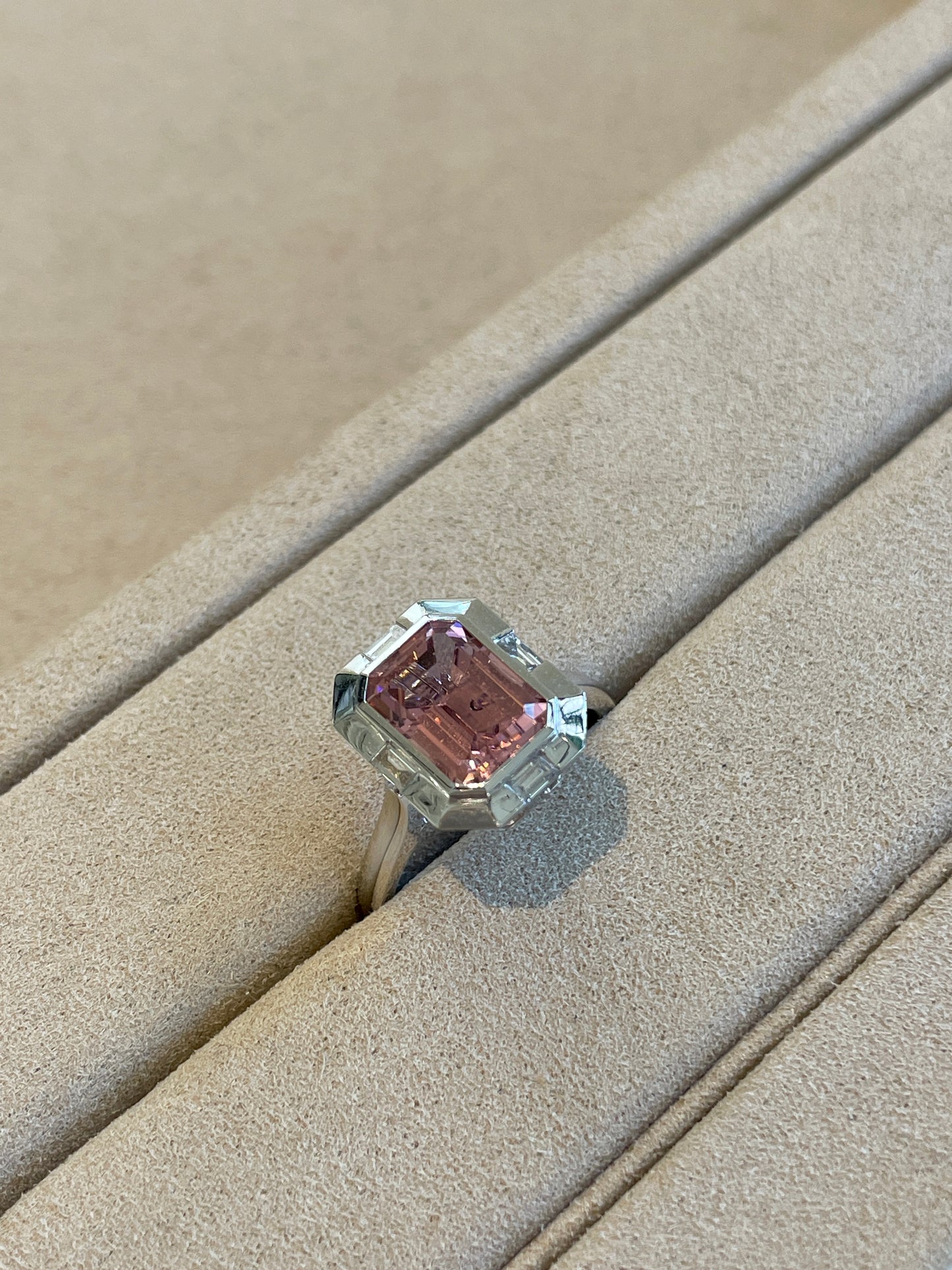 Tourmaline & Baguette Diamond Ring/Pendant Transformable