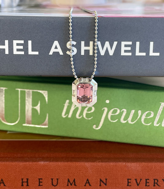 Tourmaline & Baguette Diamond Ring/Pendant Transformable