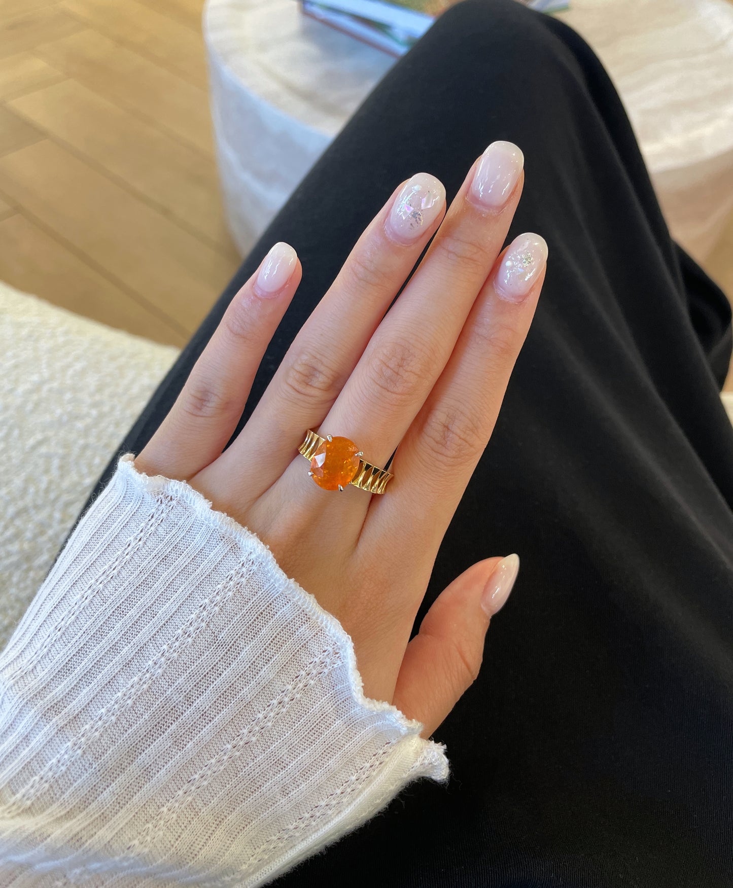 Spessartine Solitaire Ring