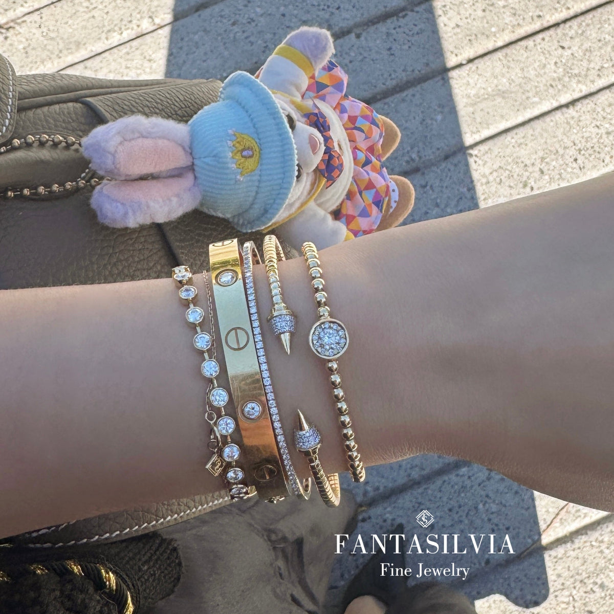 Diamond Bubble Stretch Bracelet Fantasilvia Jewelry