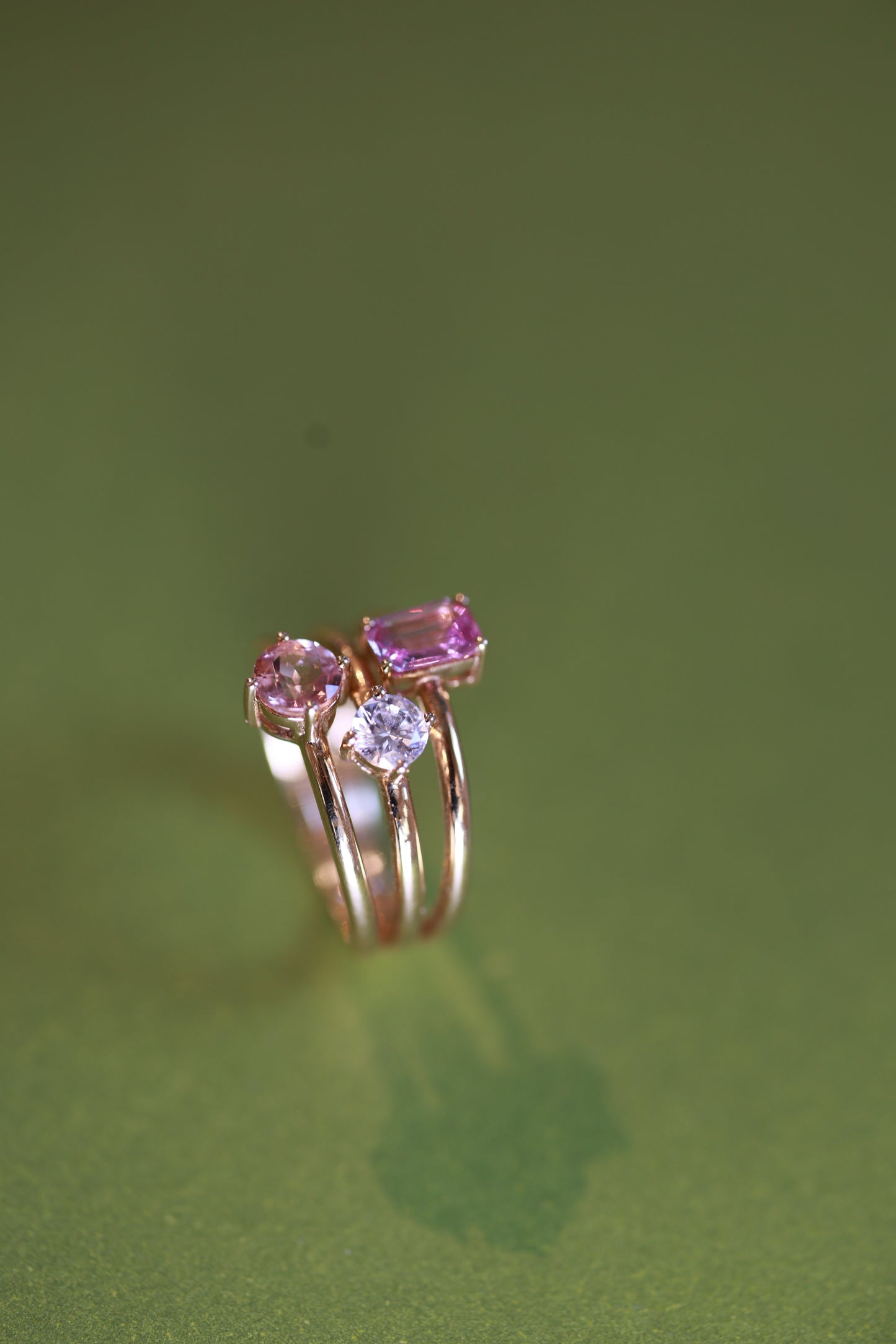18K Pink Tranquility Triple Band Ring