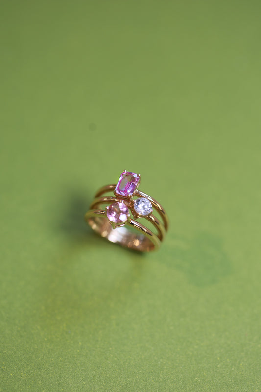18K Pink Tranquility Triple Band Ring