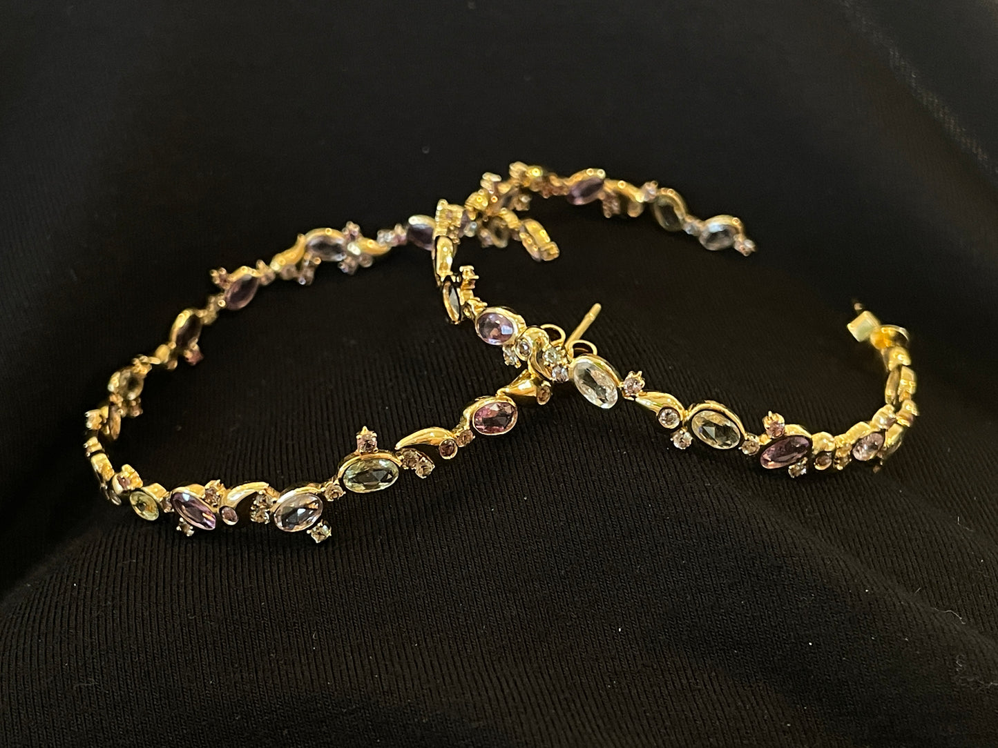18K Colored Sapphire Wreath Hoop Earrings
