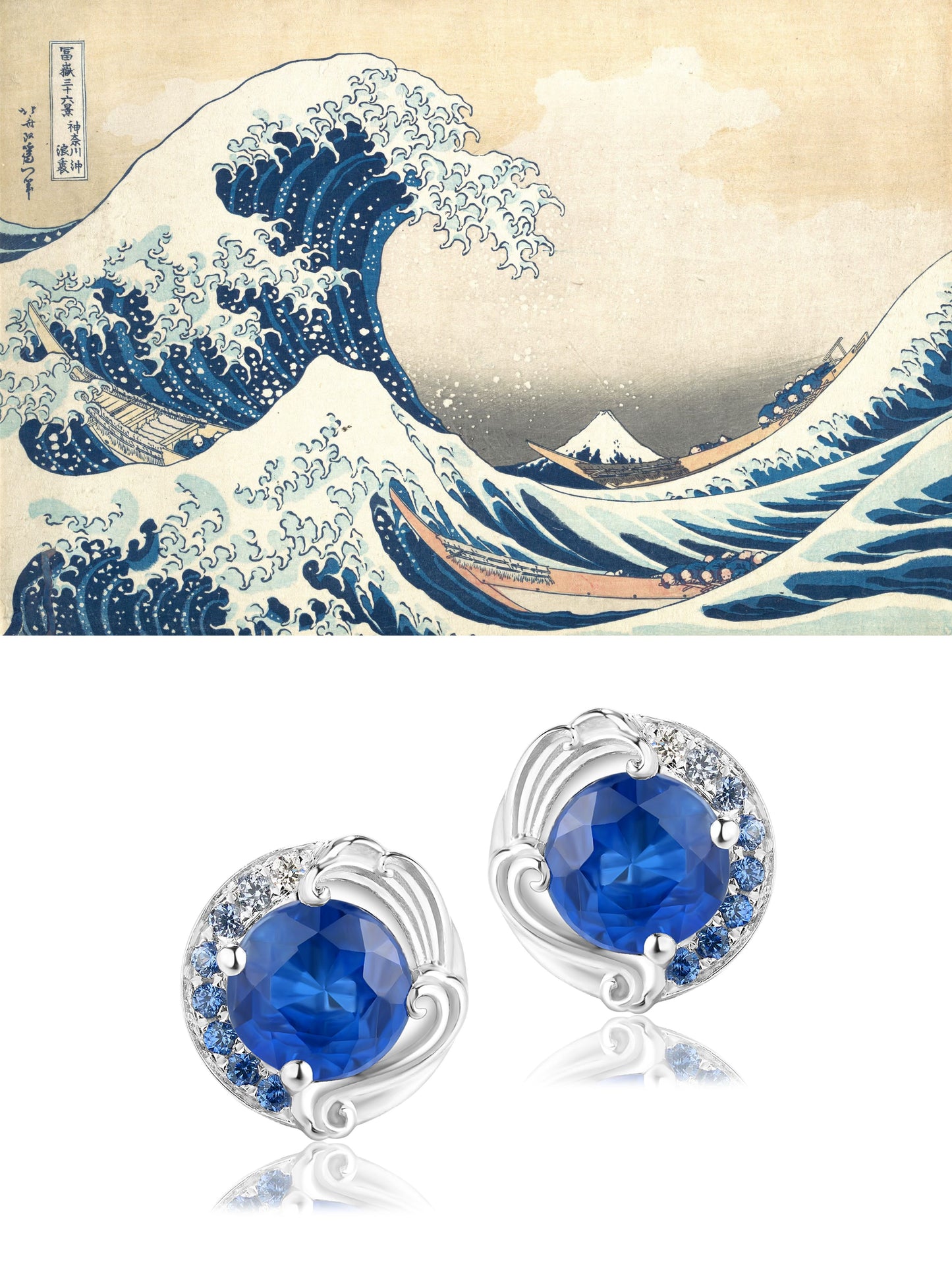 Le Grand Bleu Sapphire Stud Earrings