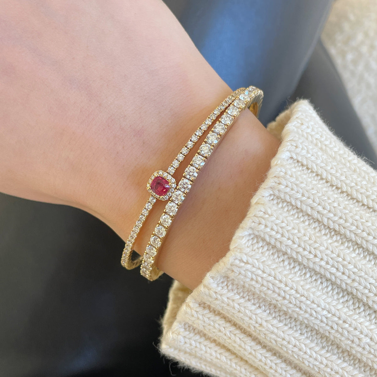 Stretch Diamond Bangle Fantasilvia Jewelry