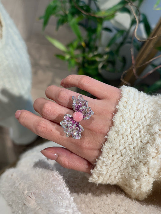 18K Enchanted Flutter Conch Pearl Ring