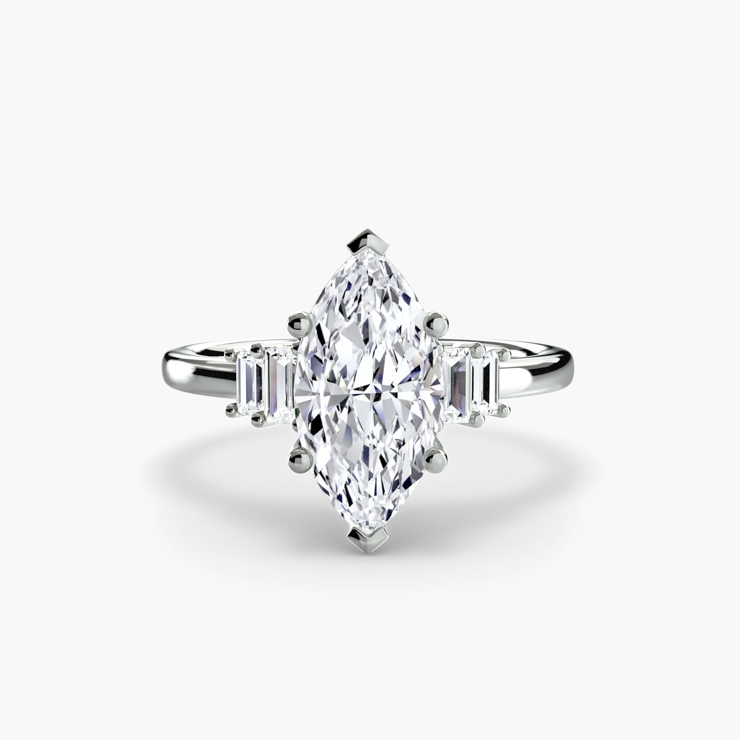 Baguette Accent Solitaire Fantasilvia Jewelry