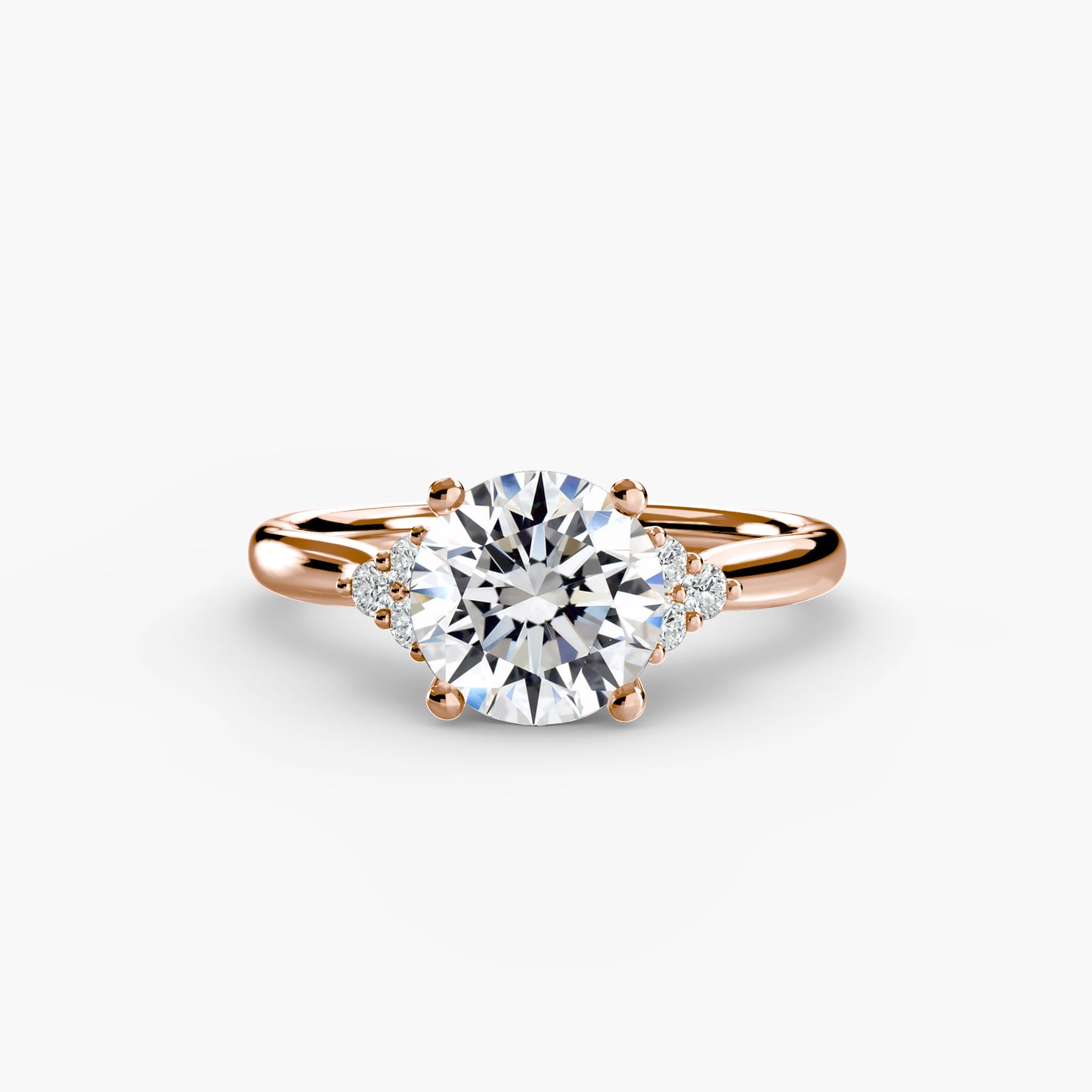 Solitaire with Cluster Shoulders Fantasilvia Jewelry
