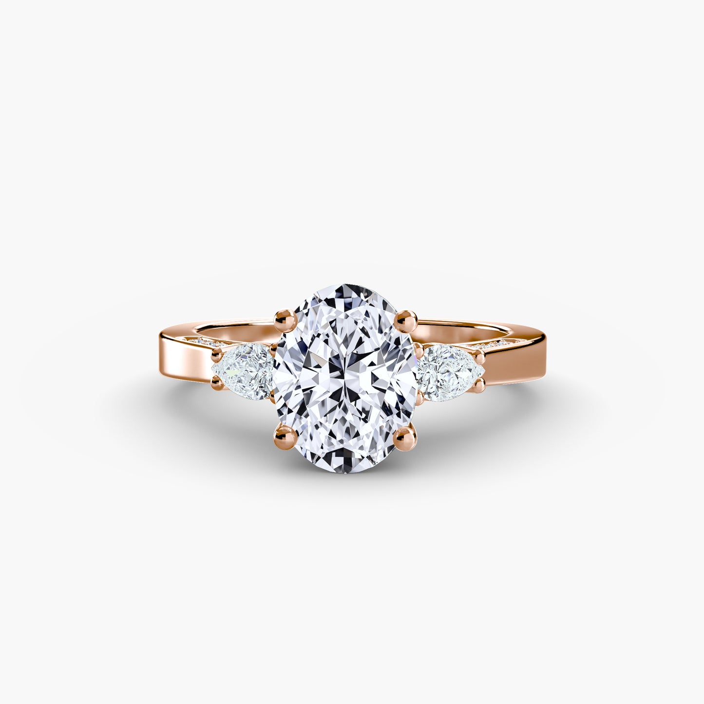 Three Stone with Pavé Shoulders Fantasilvia Jewelry