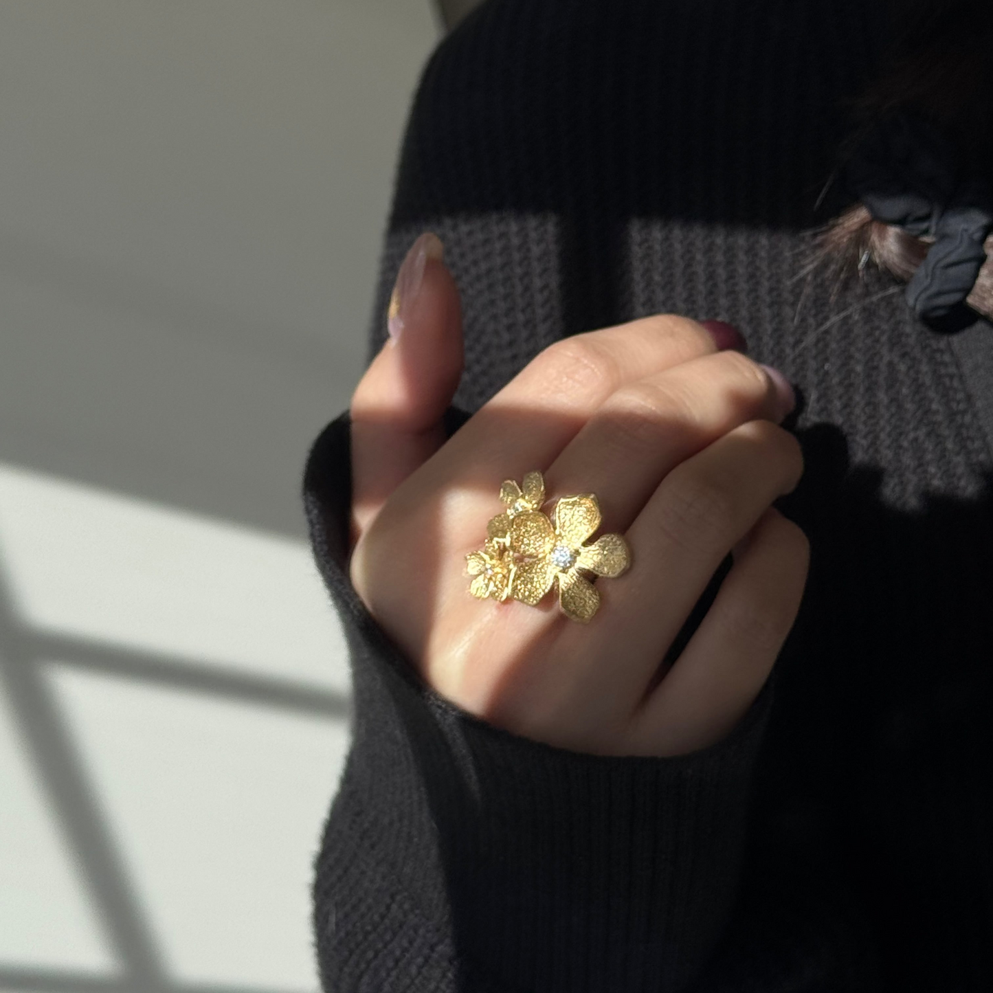 The"Golden Trio" Bloom Ring Fantasilvia Jewelry