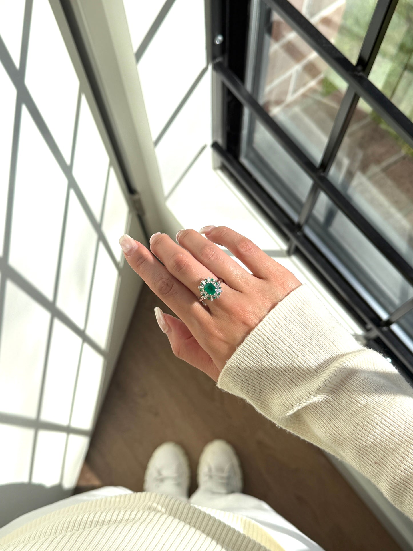 Emerald Sparkle Ring Fantasilvia Jewelry