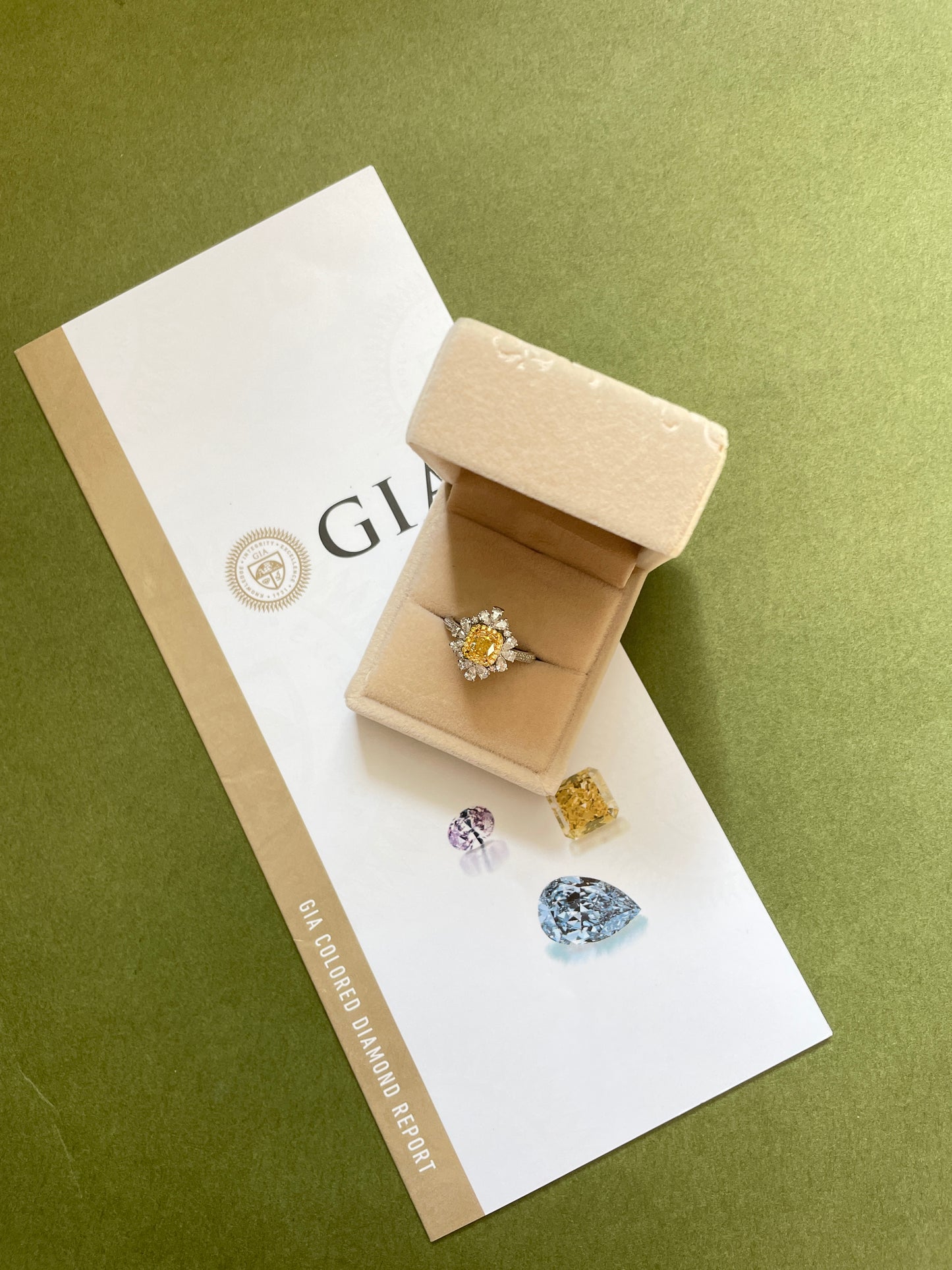 Fancy Yellow Diamond Tulip Halo Ring
