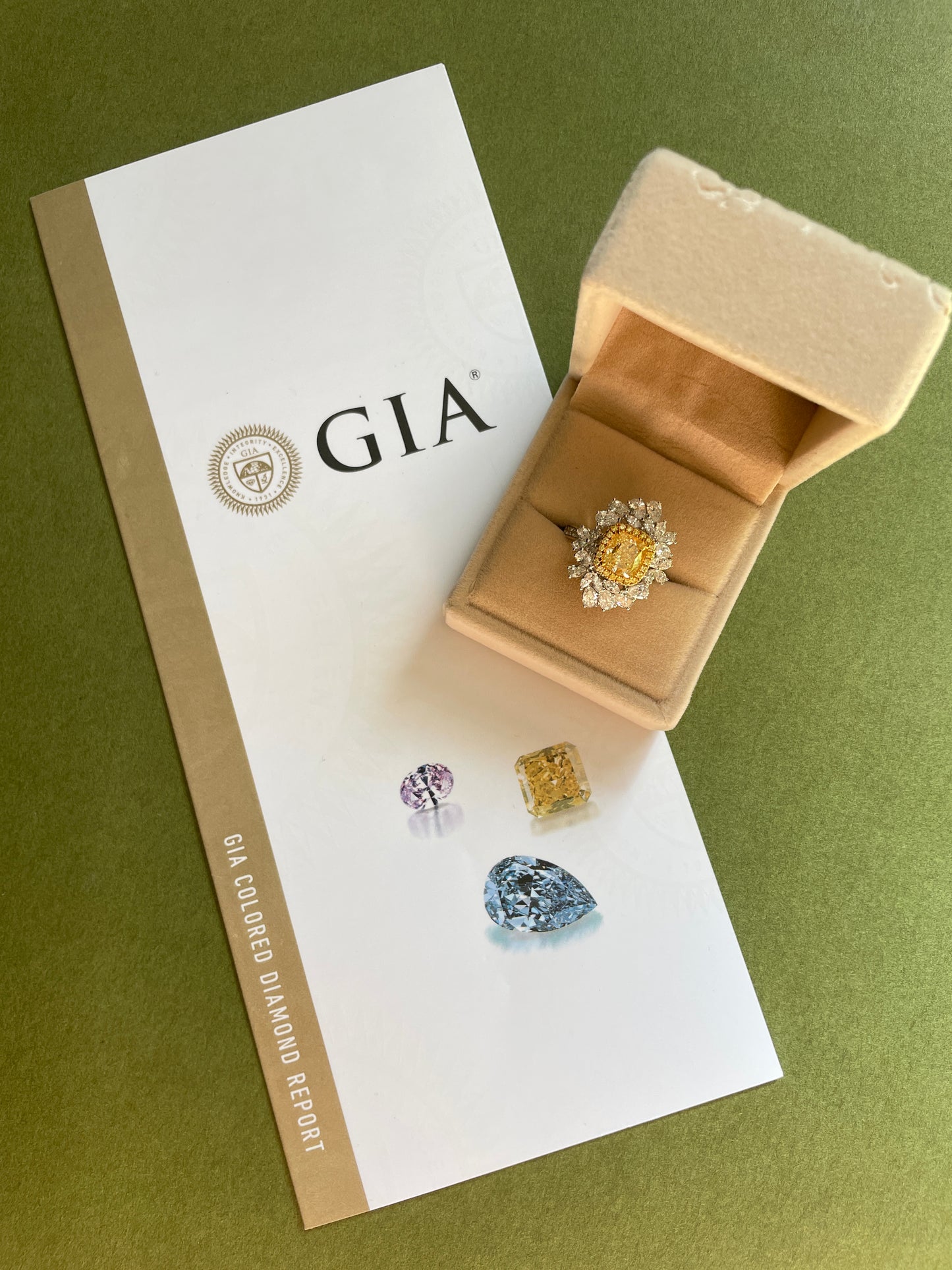 Fancy Yellow Diamond Floral Halo Ring