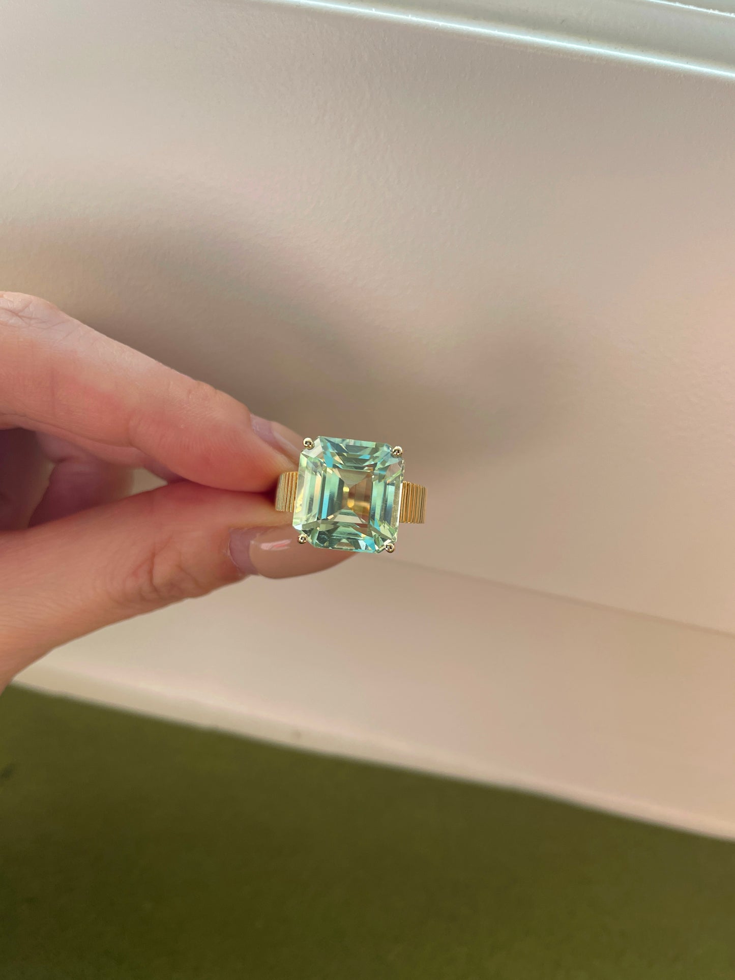 Mint Tourmaline Solitaire Ring
