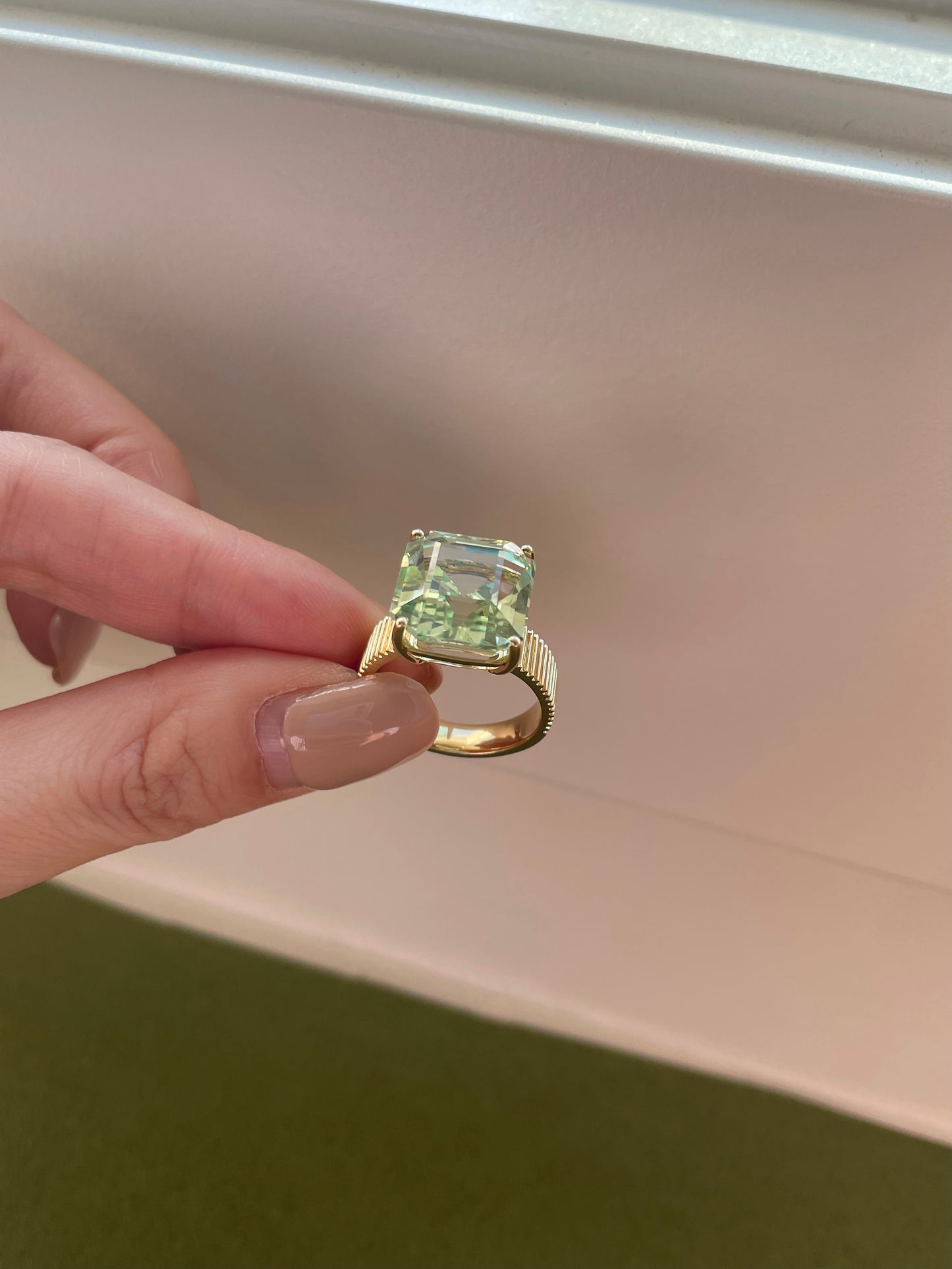 Mint Tourmaline Solitaire Ring