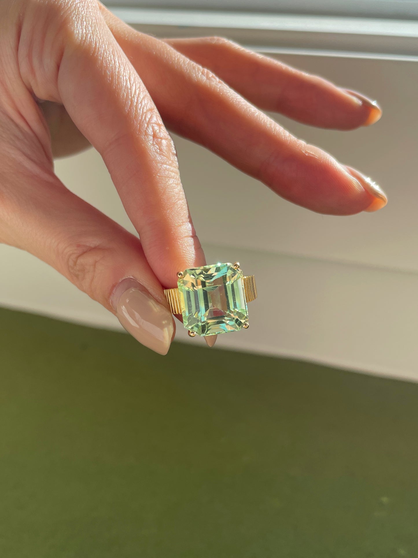 Mint Tourmaline Solitaire Ring