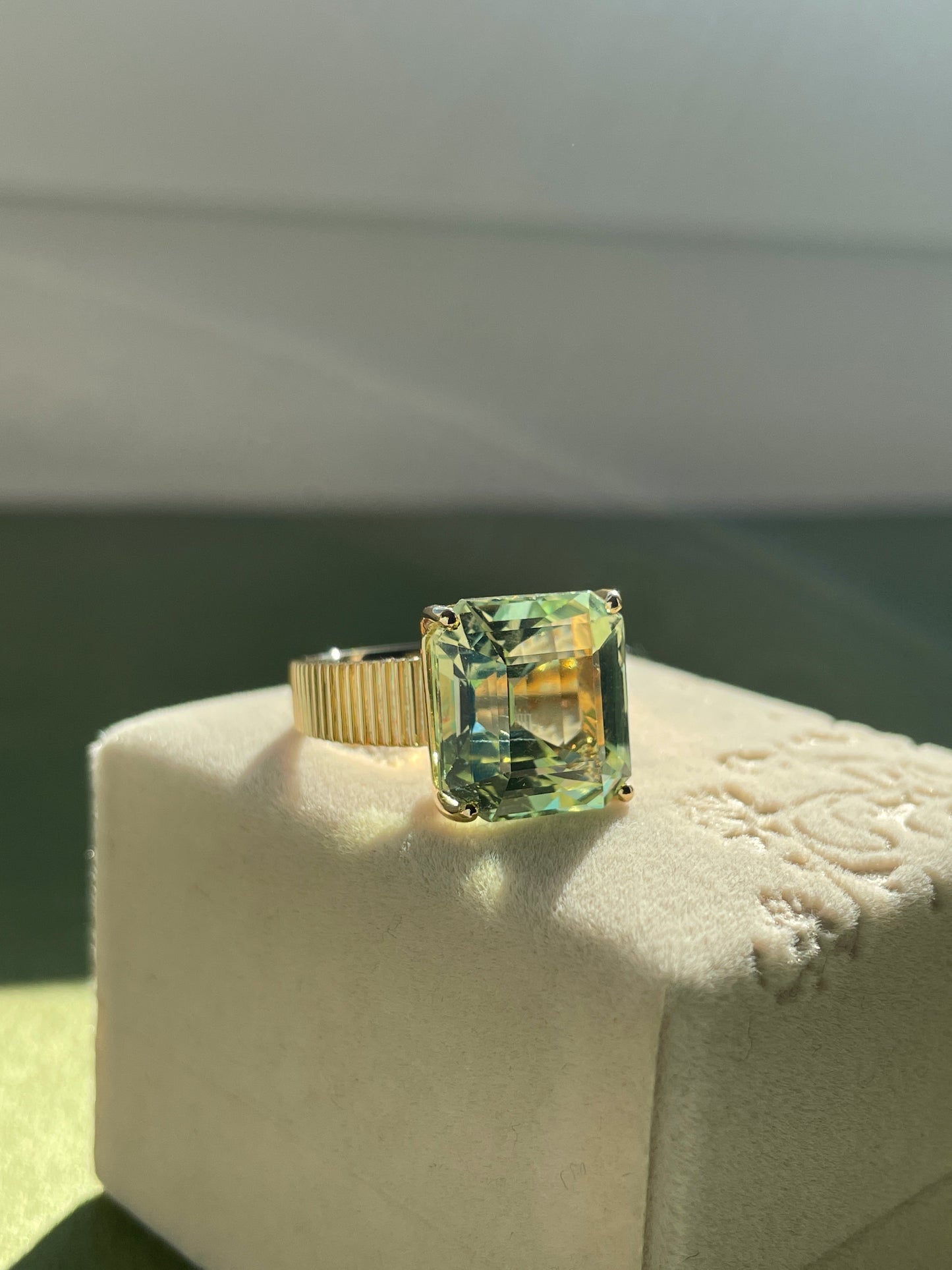 Mint Tourmaline Solitaire Ring