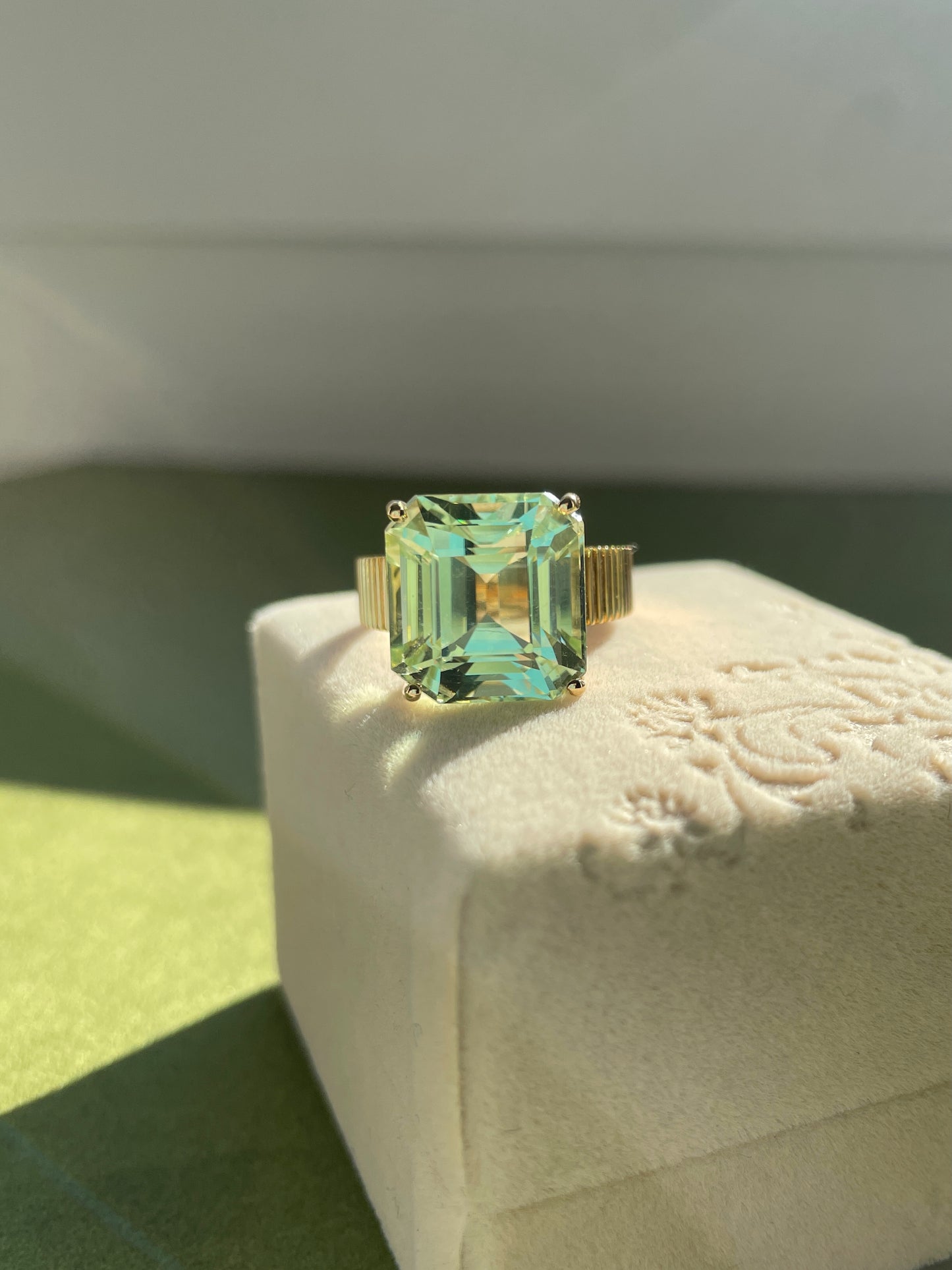 Mint Tourmaline Solitaire Ring