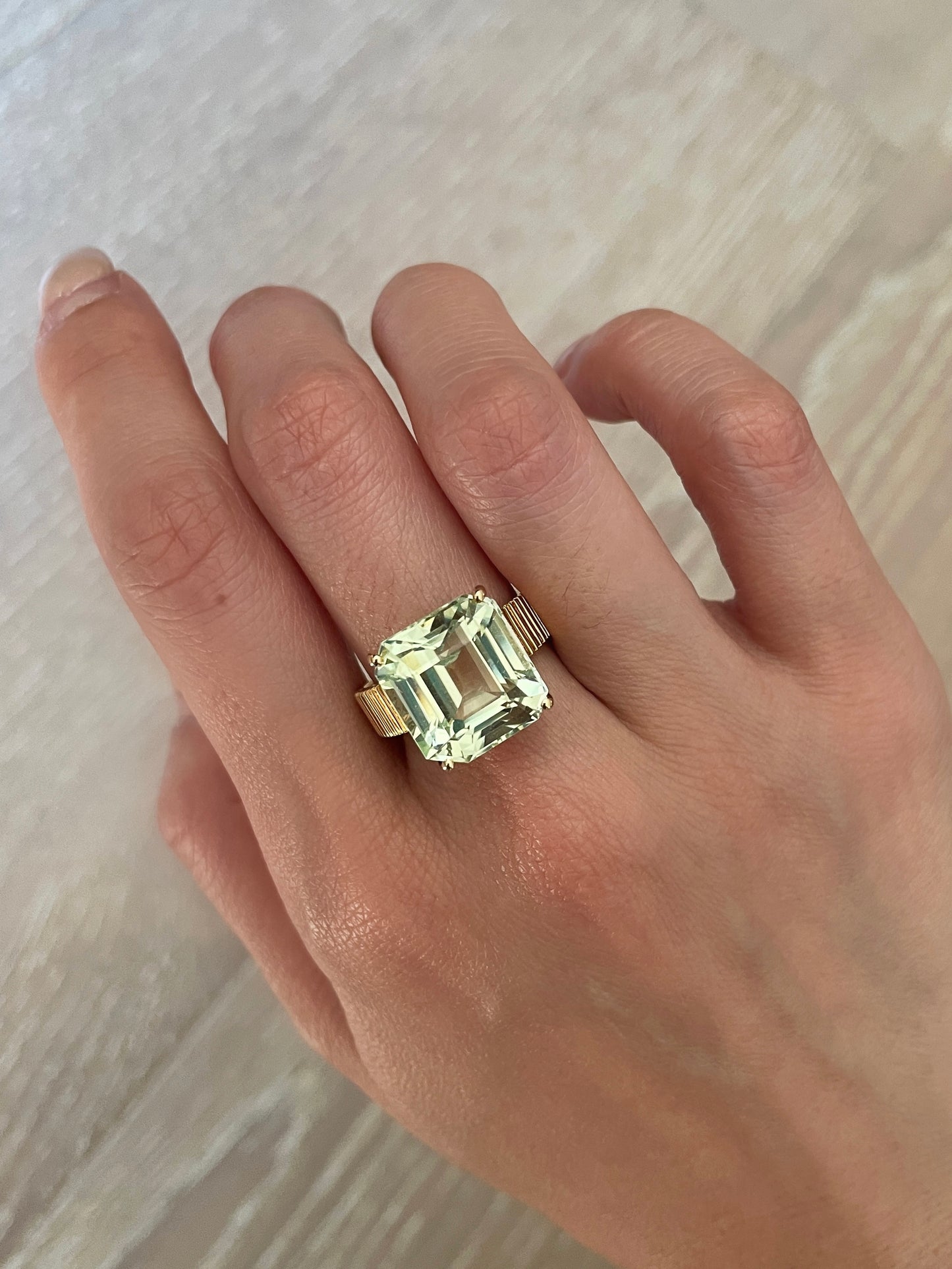 Mint Tourmaline Solitaire Ring