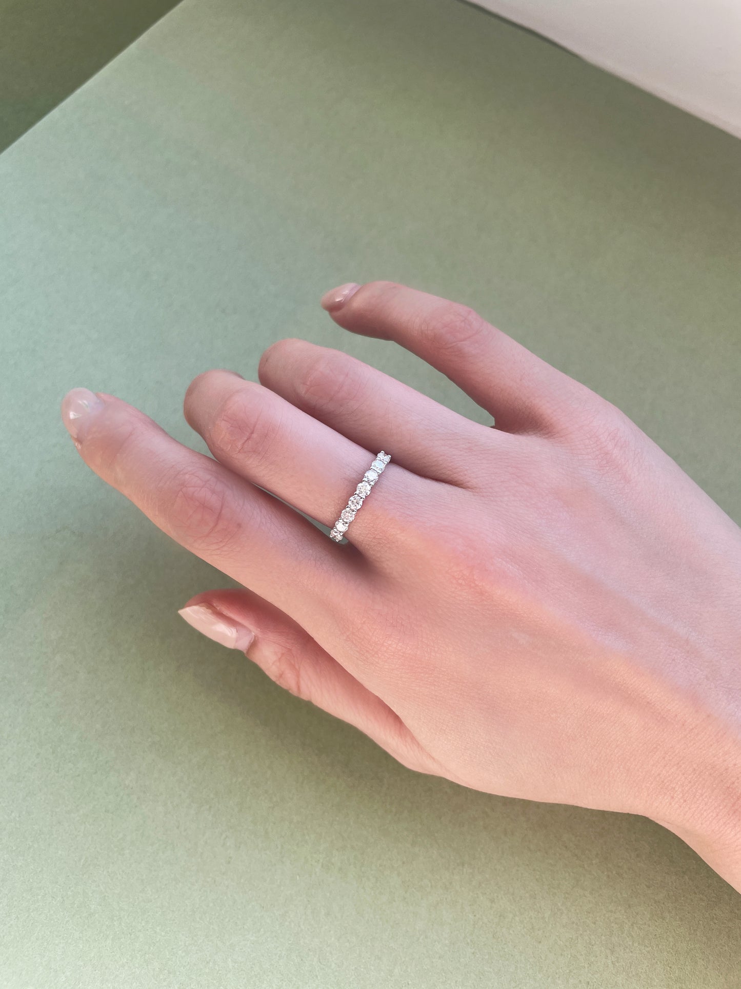 Round Diamond Half Eternity Ring