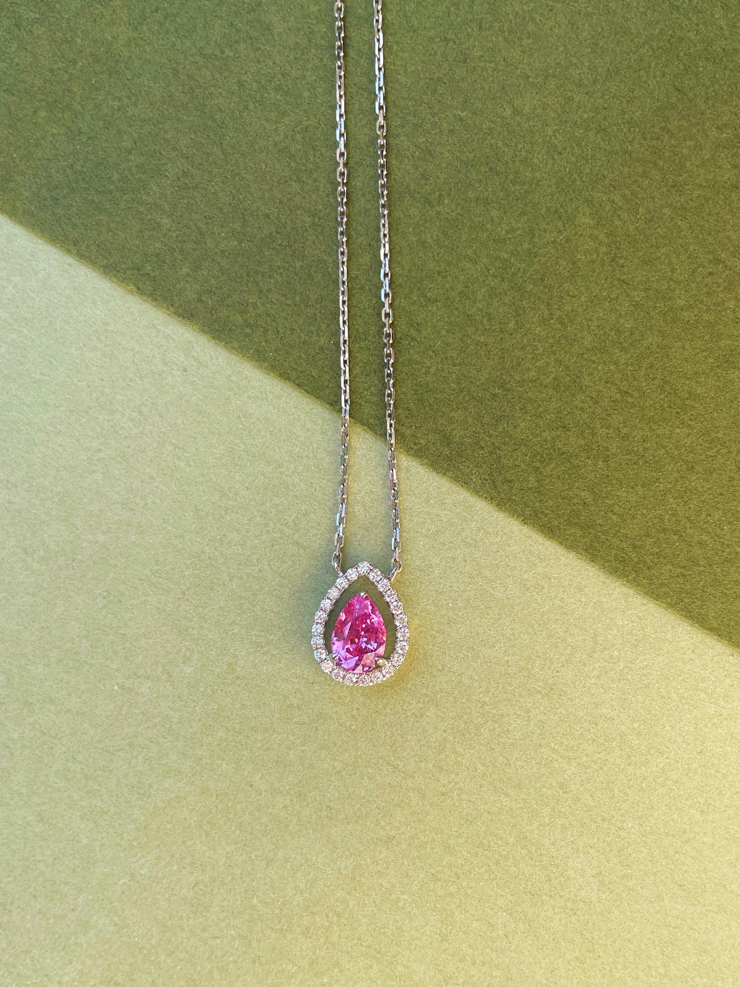 Teardrop Sapphire & Diamond Pendant