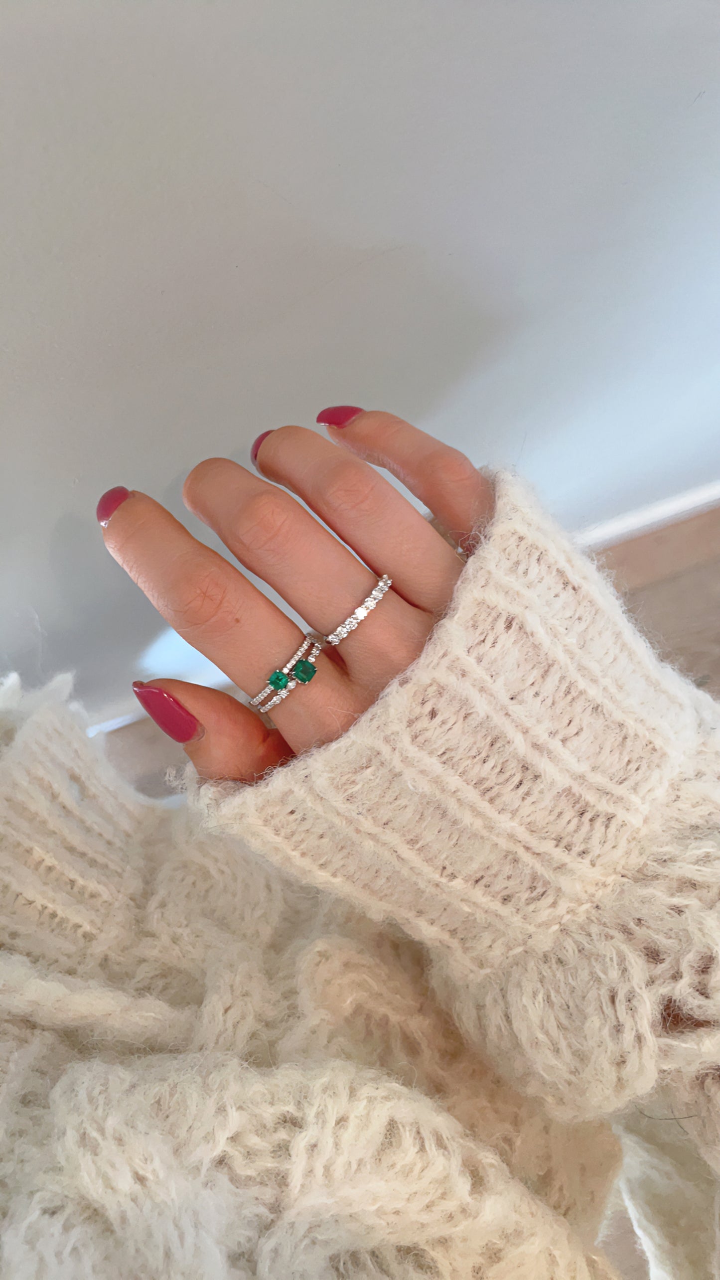 Bague de contournement Twin Asscher Emerald