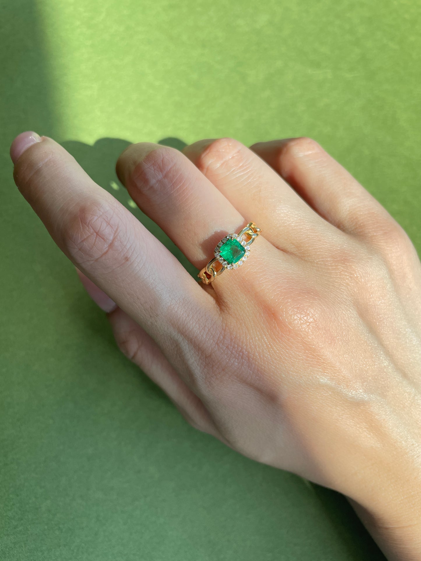 Cuban Link Band-Natural Emerald